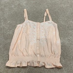 pink ruffle tank